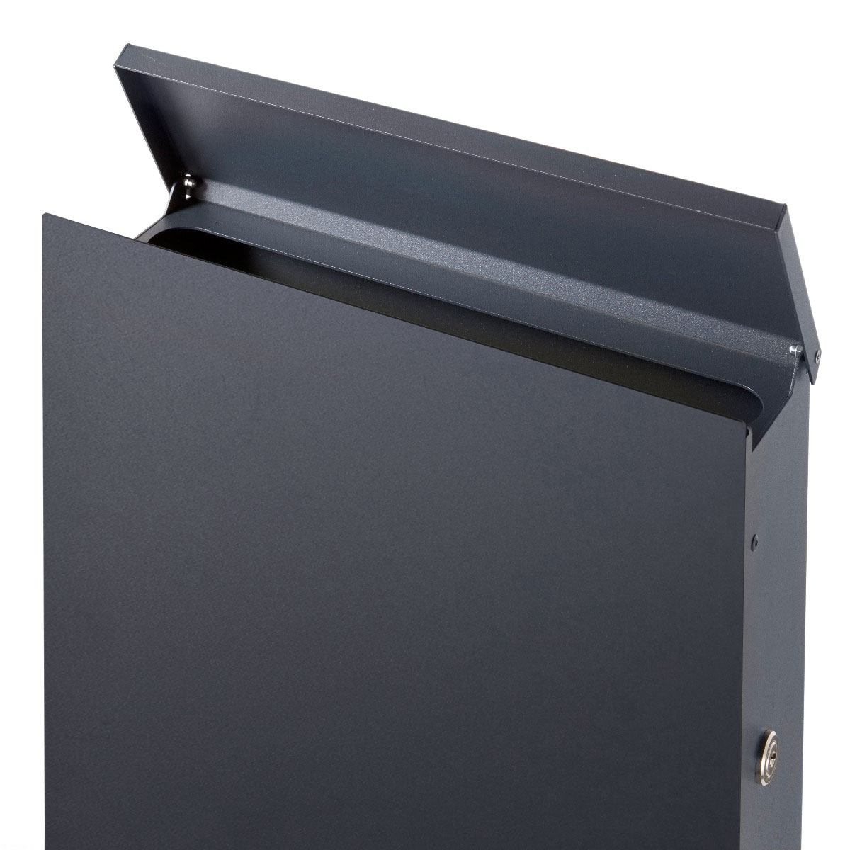 Design Briefkasten SCHILLER SMALL VAR-OZ - Edelstahl V2A, pulverbeschichtet in RAL 6009 Tannengrün