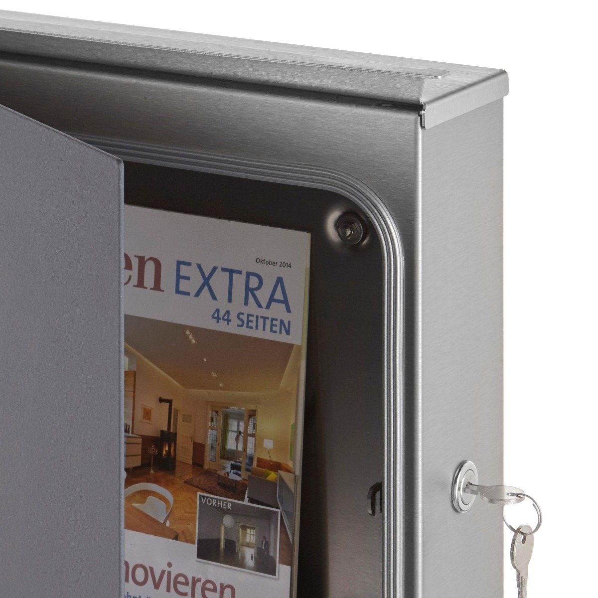Stainless steel design letterbox KÄSTNER - Design line TWOSmall in RAL of your choice Stainless steel design letterbox KÄSTNER - Design line TWOSmall in RAL of your choice