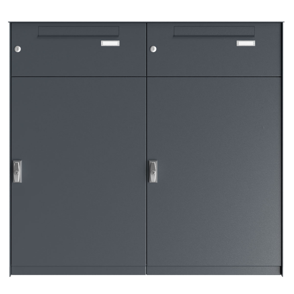 2-piece XXL parcel locker system BASIC Plus 863X STL with parcel locker 550x770 and letterbox 550x220 - colour of your choice