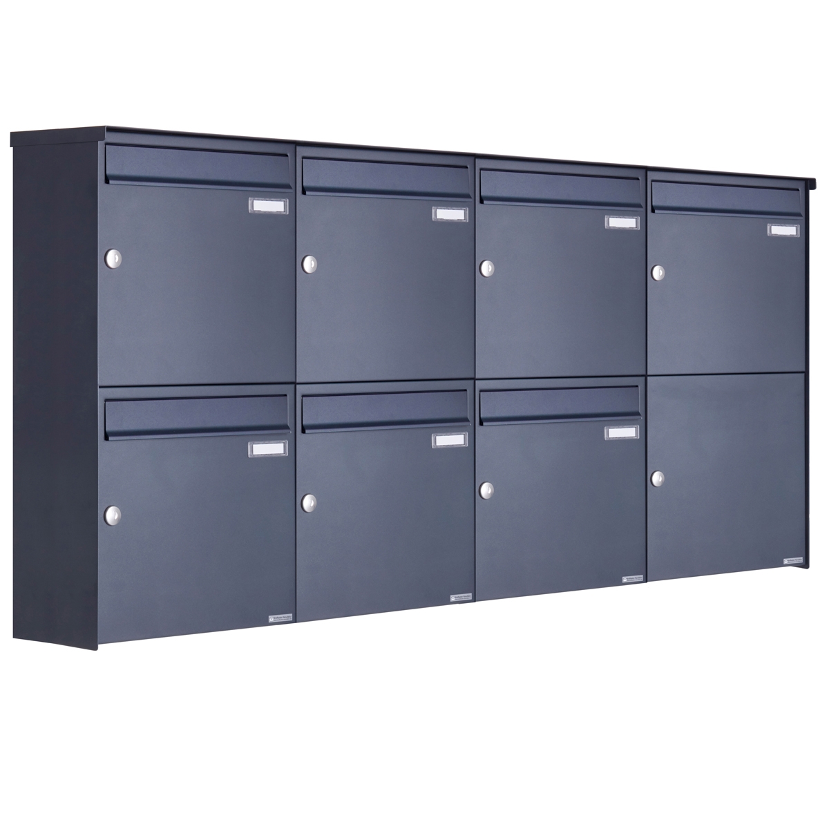 7-piece 2x4 stainless steel surface-mounted letterbox design BASIC Plus 382XA AP - RAL of your choice