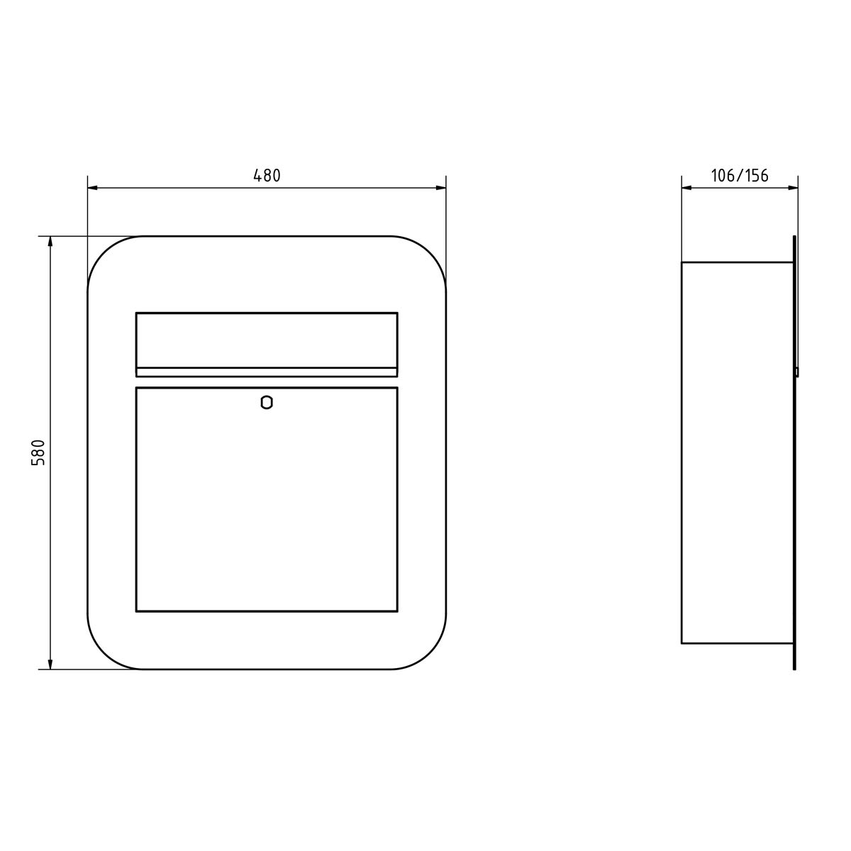 Edelstahl Briefkasten DESIGNER Organic BIG - Edelstahl geschliffen Edelstahl Briefkasten DESIGNER Organic BIG - Edelstahl geschliffen