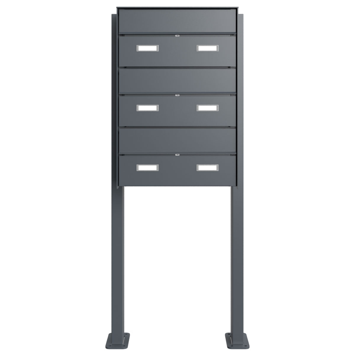 Sistema di cassette per le lettere 3er 1x3 a libera installazione GOETHE ST-Q-400 - RAL a scelta Sistema di cassette per le lettere 3er 1x3 a libera installazione GOETHE ST-Q-400 - RAL a scelta