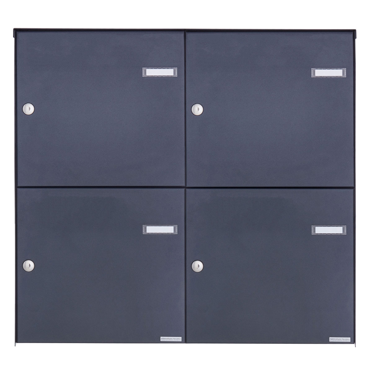 4er 2x2 stainless steel fence letterbox BASIC Plus 382XZ - RAL of your choice - removal from the rear 4er 2x2 stainless steel fence letterbox BASIC Plus 382XZ - RAL of your choice - removal from the rear