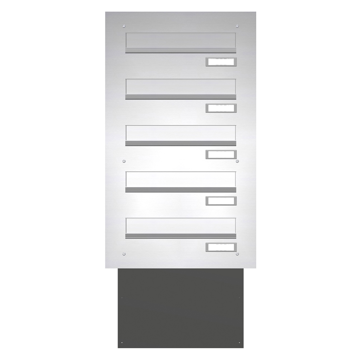 Wall-mounted letterbox BASIC 622 - polished V2A stainless steel - 5 parties Wall-mounted letterbox BASIC 622 - polished V2A stainless steel - 5 parties