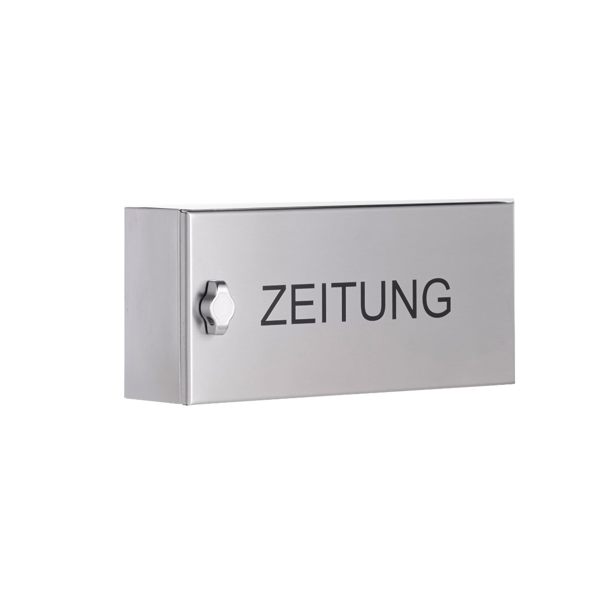 6bff9280a4c353091b3eff69bd76f815719005bd Newspaper compartment closed BASIC 382AZF - 355x165x150 - Stainless steel V2A, polished