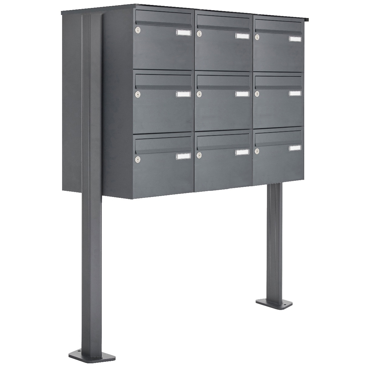 9-point stainless steel free-standing letterbox Design BASIC Plus 385XP ST-T - RAL of your choice 9-point stainless steel free-standing letterbox Design BASIC Plus 385XP ST-T - RAL of your choice