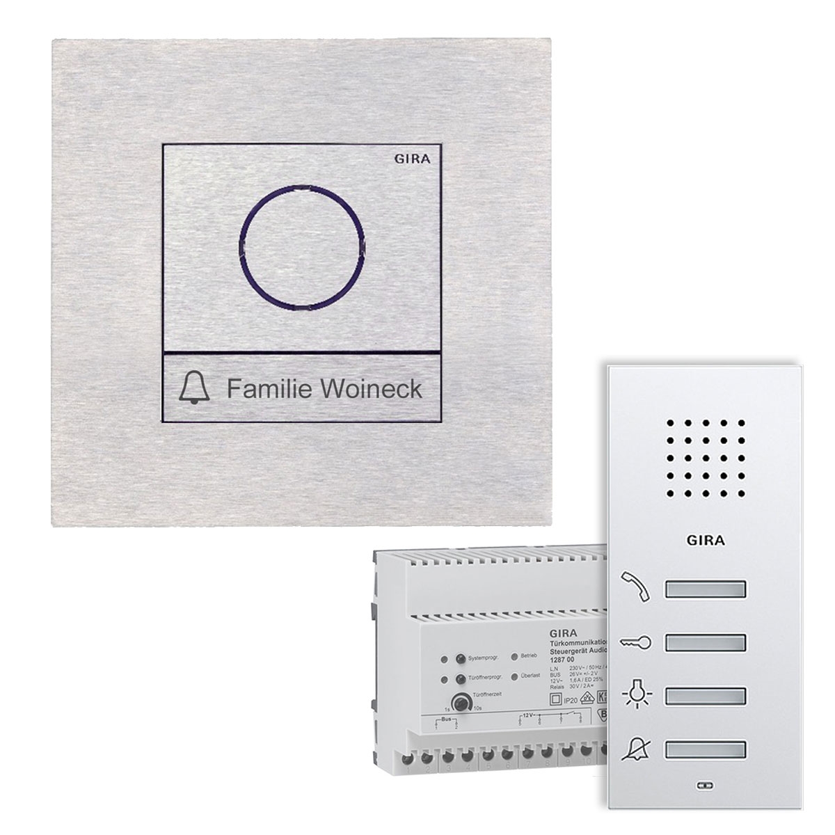96fc7f17ade81df4dfe27629e184e91696f645d8 Edelstahl Sprechanlage zur Unterputzmontage - GIRA System 106 - 1-fach