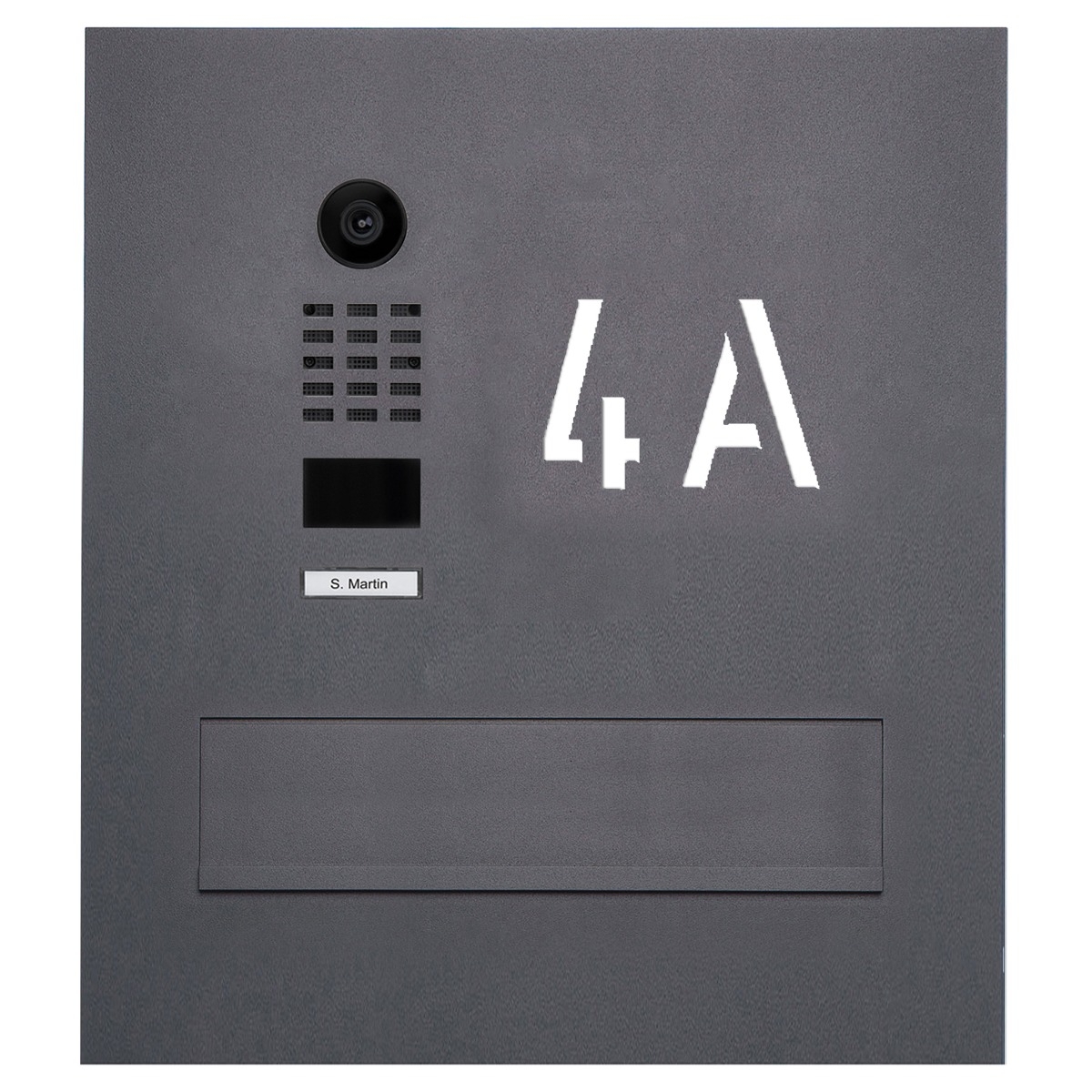 Stainless steel wall entry designer model BIG with DoorBird video intercom - RAL of your choice Stainless steel wall entry designer model BIG with DoorBird video intercom - RAL of your choice
