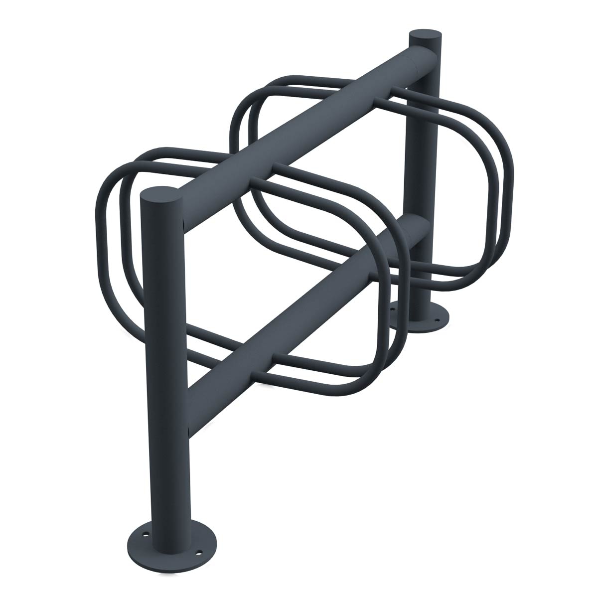 a2936e1b5f28fff0d25d3d02e73e32b65f82fb61 Fahrradständer ACHIM - Edelstahl pulverbeschichtet in RAL Farbe - Doppelseitige Radeinstellung