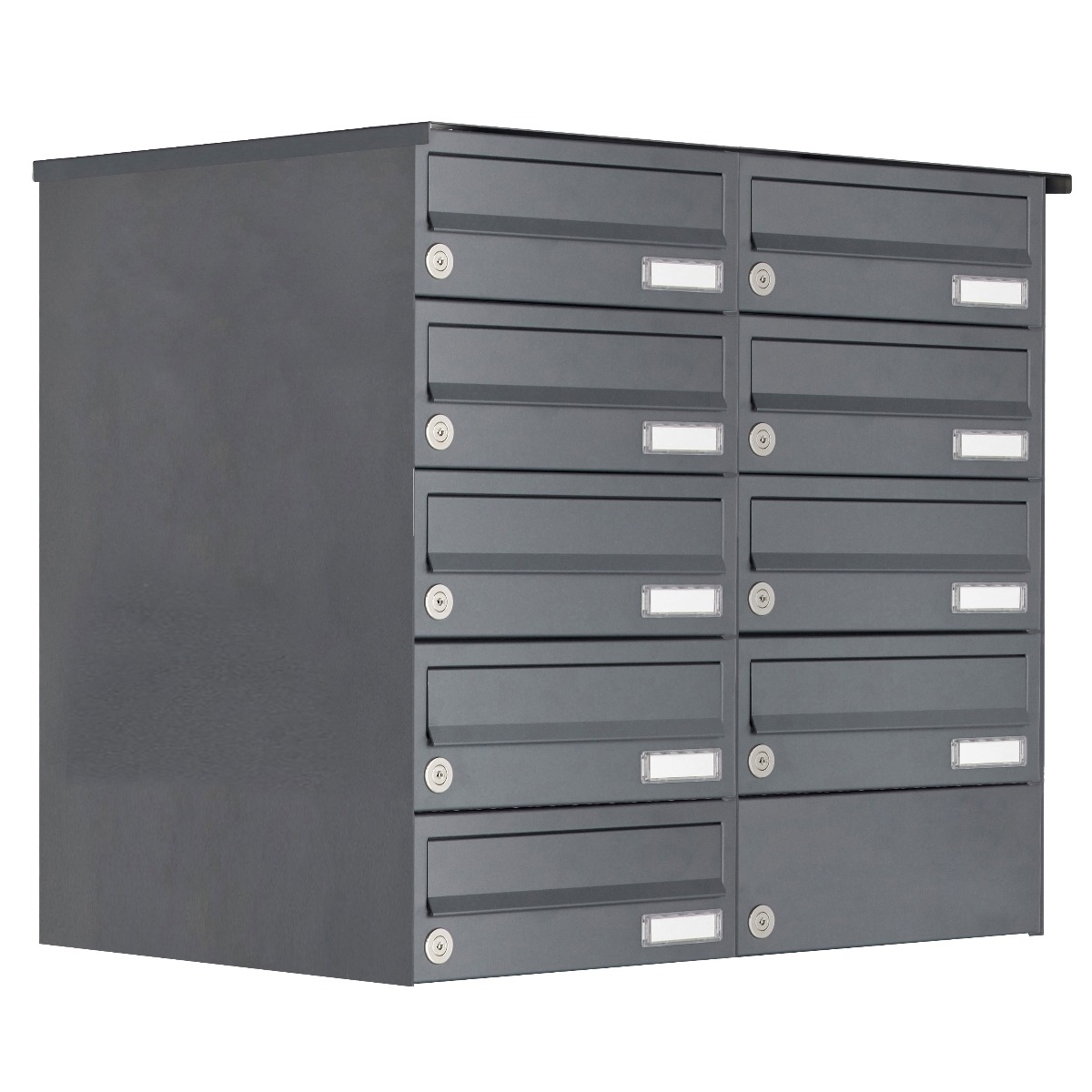 9er 5x2 Aufputz Briefkastenanlage Design BASIC 385A-7016 AP - RAL 7016 anthrazitgrau 9er 5x2 Aufputz Briefkastenanlage Design BASIC 385A-7016 AP - RAL 7016 anthrazitgrau