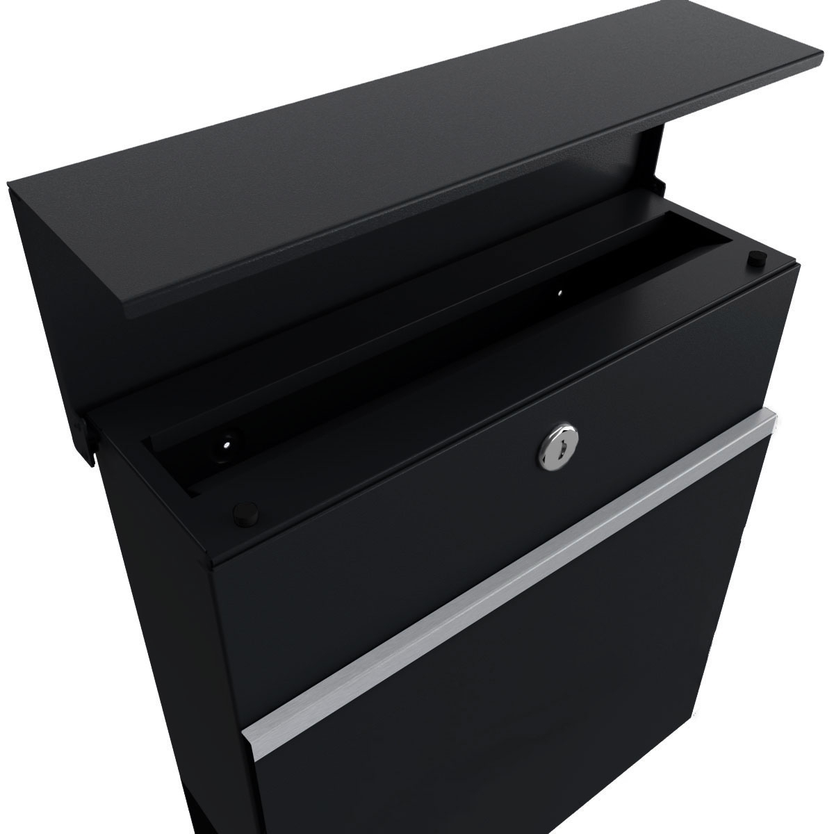 Buzón de suelo KANT Edition con compartimento para periódicos - Diseño 3 - RAL 9005 negro azabache