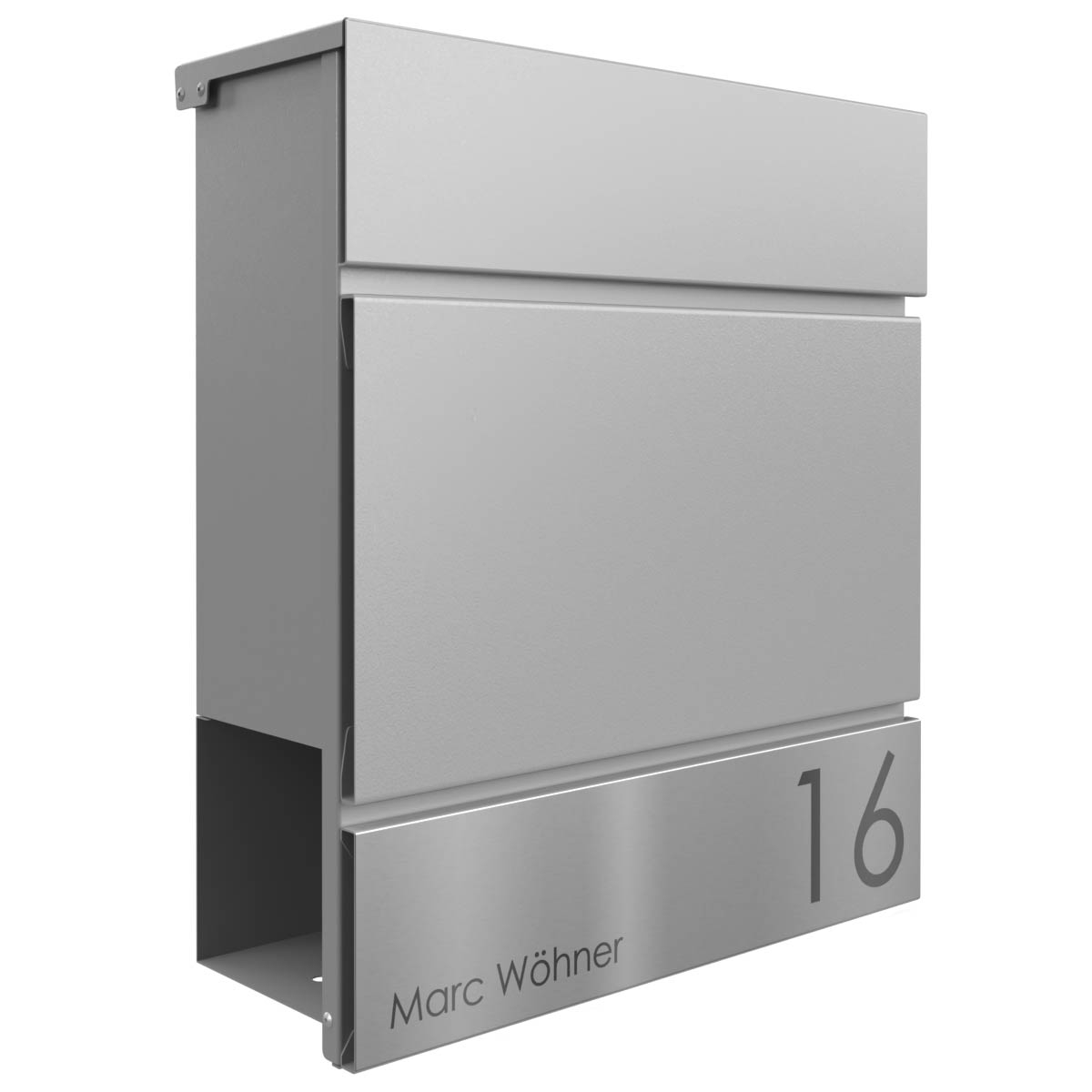 KANT Edition letterbox with newspaper compartment - Elegance 4 design - RAL 9007 grey aluminium KANT Edition letterbox with newspaper compartment - Elegance 4 design - RAL 9007 grey aluminium