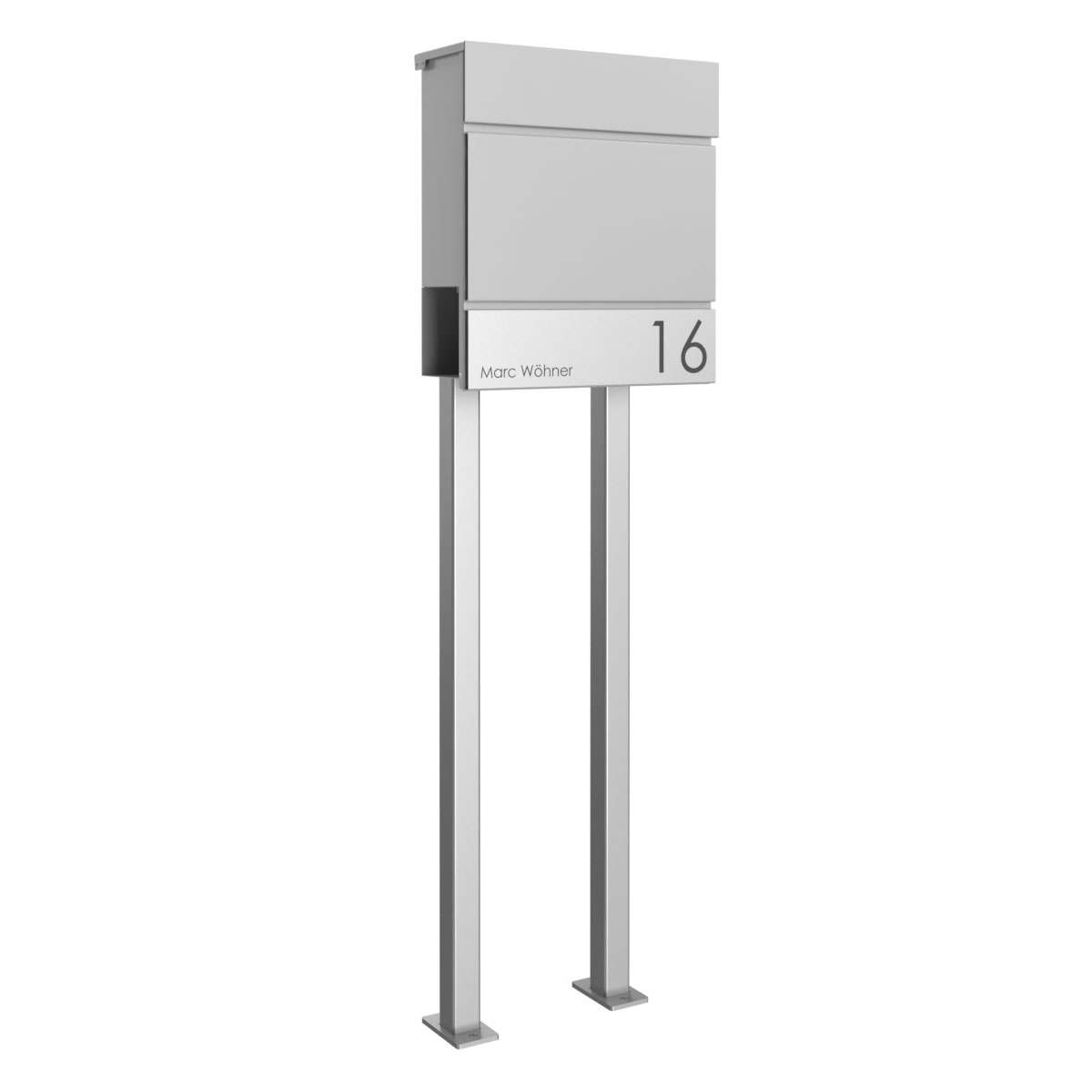 Standbriefkasten KANT Edition mit Zeitungsfach - Design Elegance 4 - RAL 9007 graualuminium Standbriefkasten KANT Edition mit Zeitungsfach - Design Elegance 4 - RAL 9007 graualuminium