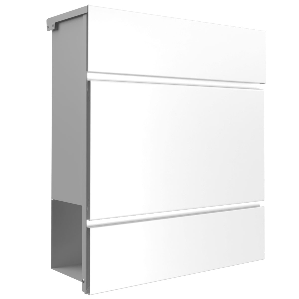 KANT letterbox with newspaper compartment - Design 2 - RAL 9016 traffic white KANT letterbox with newspaper compartment - Design 2 - RAL 9016 traffic white