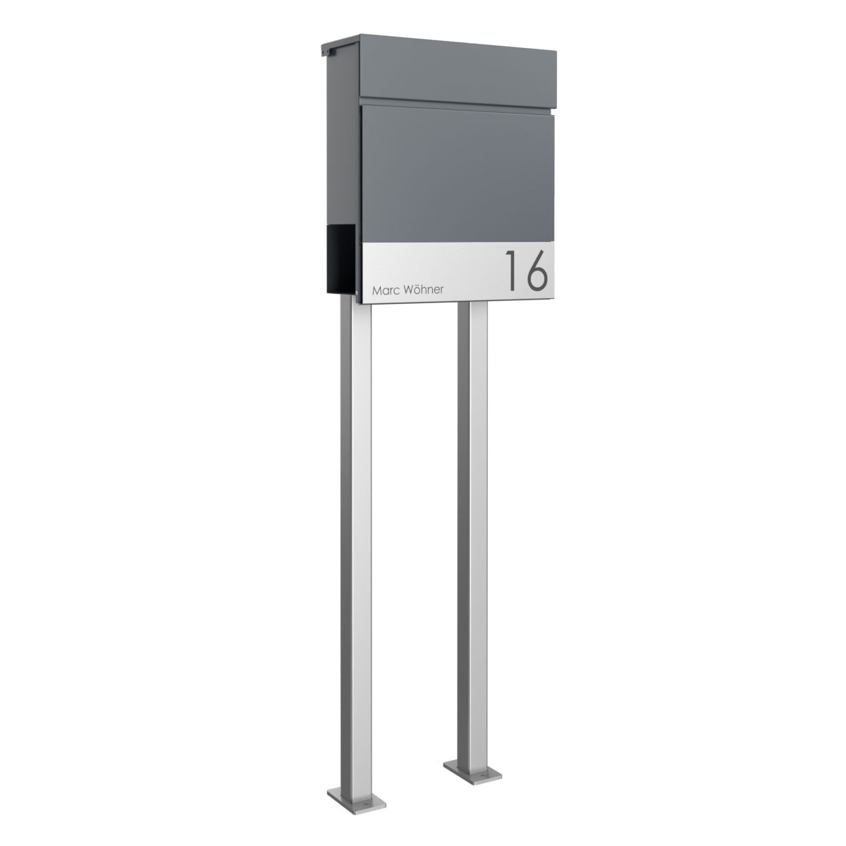 Boîte aux lettres sur pied KANT Edition avec porte-journaux - Design Elegance 4 - RAL 7016 gris anthracite