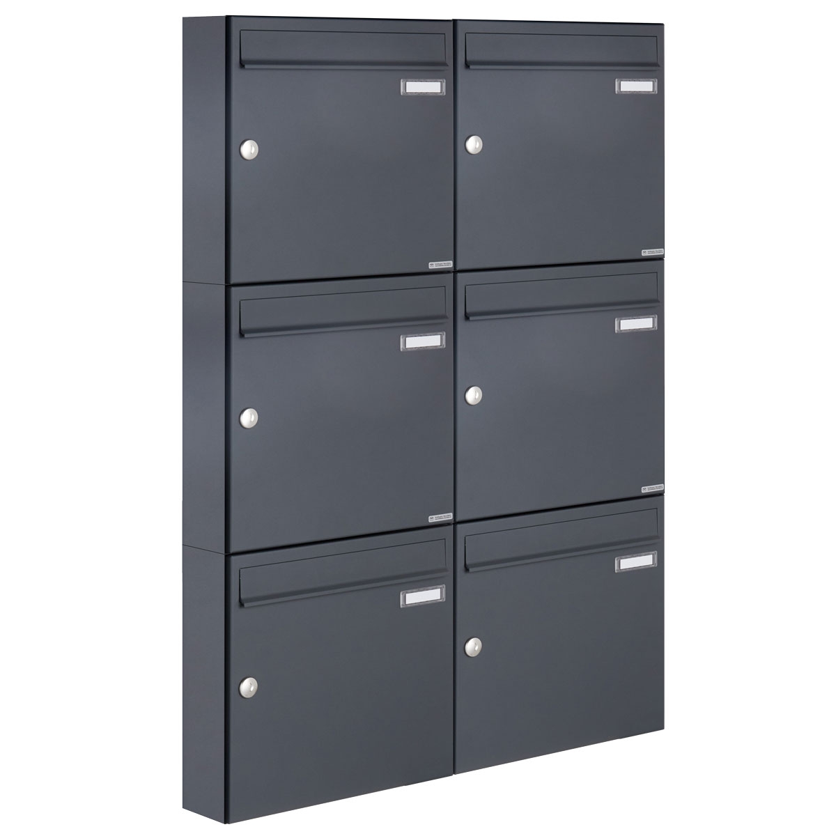 6er 2x3 Aufputz Briefkasten Design BASIC 382A AP - RAL 7016 anthrazitgrau 6er 2x3 Aufputz Briefkasten Design BASIC 382A AP - RAL 7016 anthrazitgrau
