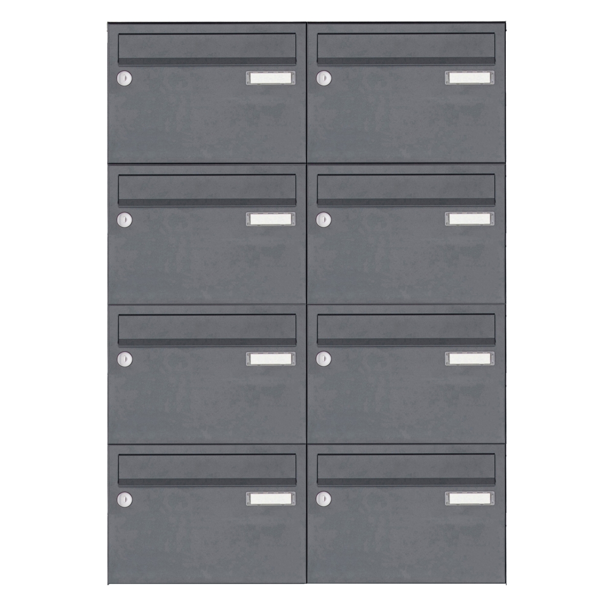 8er Edelstahl Aufputz Briefkastenanlage Design BASIC Plus 385 XA 220 - RAL nach Wahl
