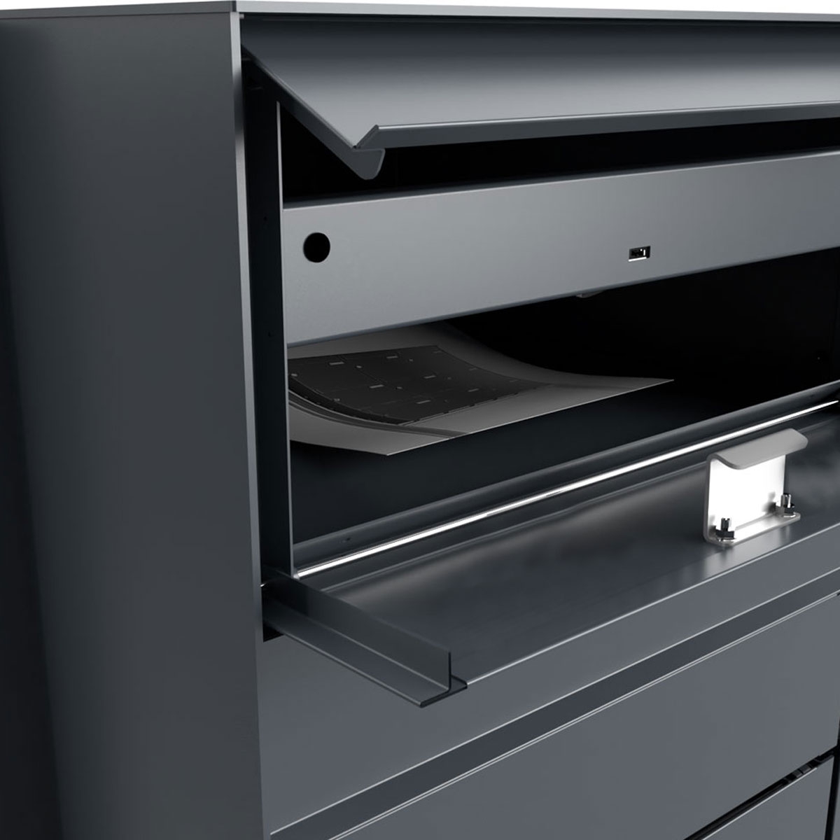 Freestanding design parcel box GOETHE with 2 letterboxes - lock system - RAL of your choice
