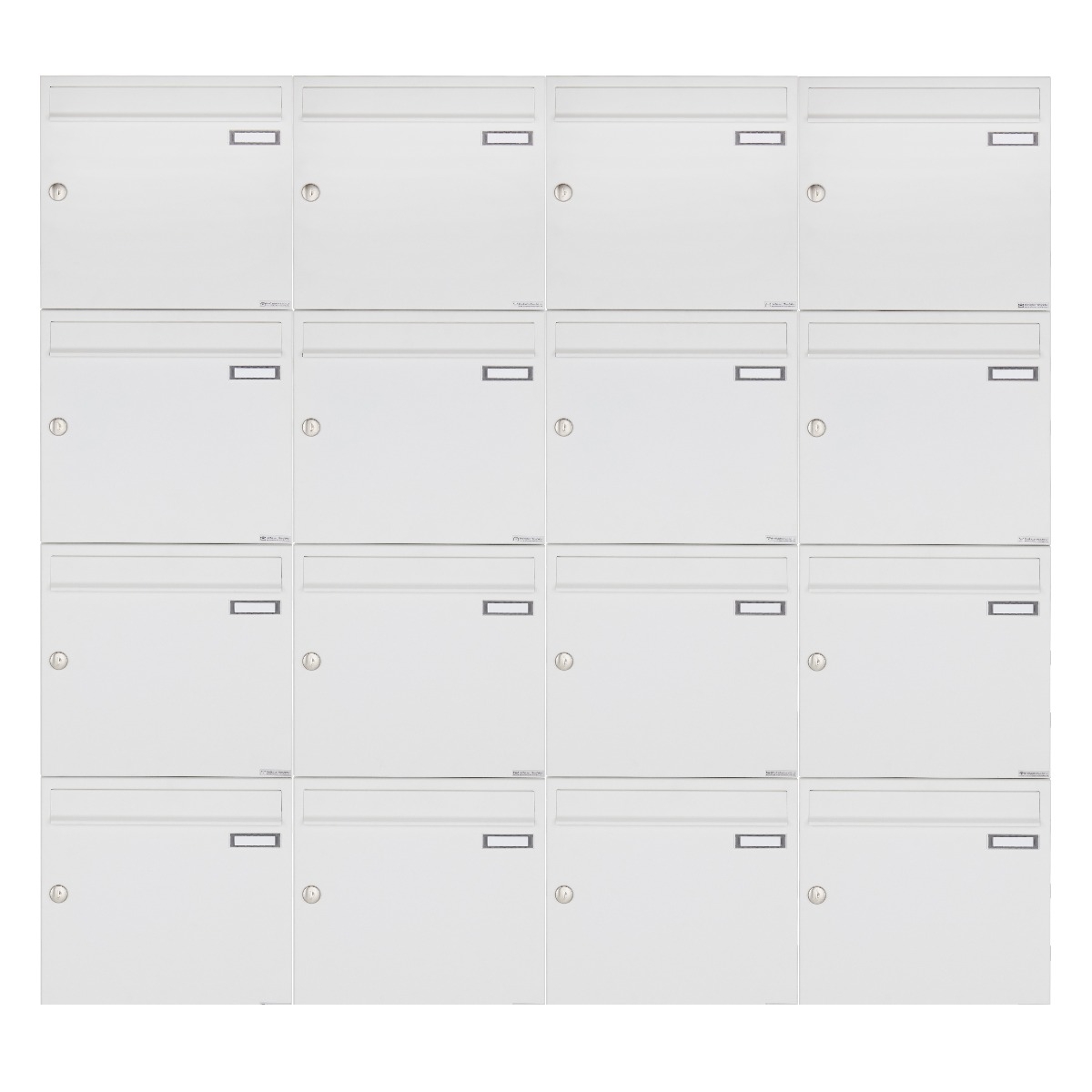 16 4x4 surface-mounted letterbox system Design BASIC 382A AP - RAL 9016 traffic white 16 4x4 surface-mounted letterbox system Design BASIC 382A AP - RAL 9016 traffic white