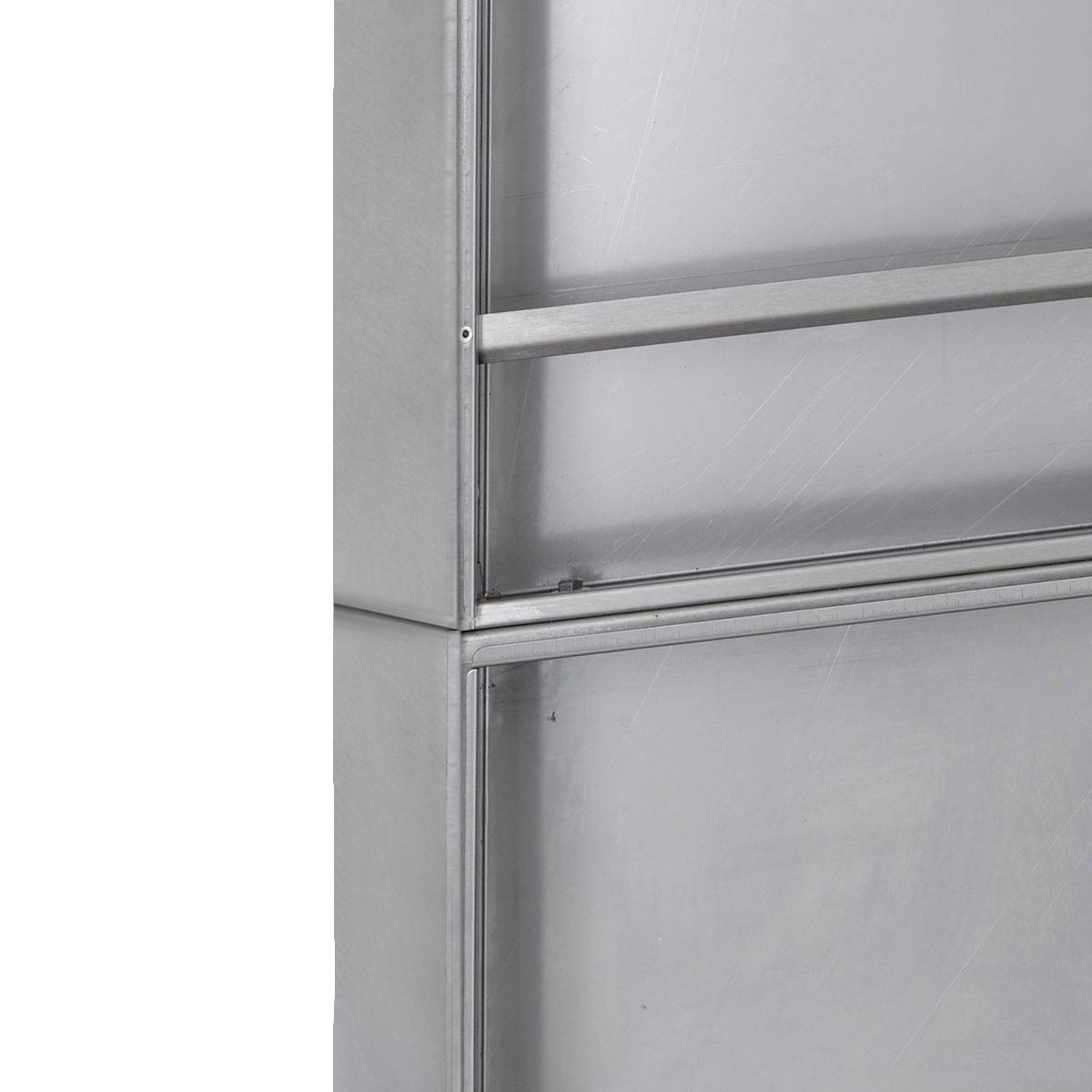 3-piece stainless steel surface-mounted letterbox design BASIC 382A AP with closed newspaper compartment 3-piece stainless steel surface-mounted letterbox design BASIC 382A AP with closed newspaper compartment