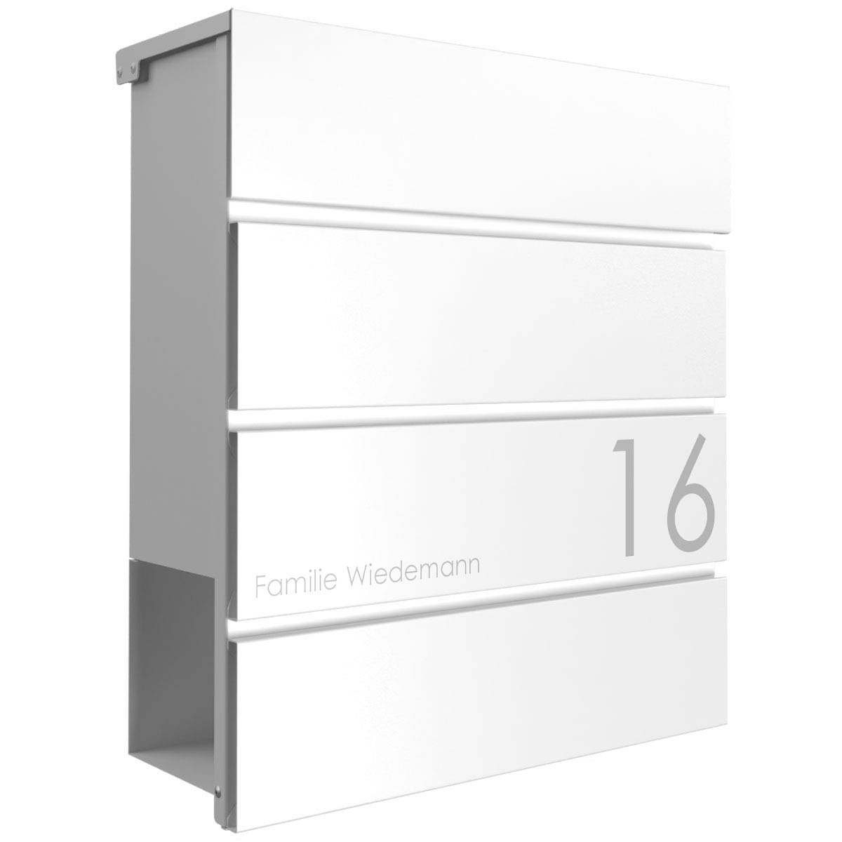 KANT letterbox with newspaper compartment - Design 1 - RAL 9016 traffic white KANT letterbox with newspaper compartment - Design 1 - RAL 9016 traffic white