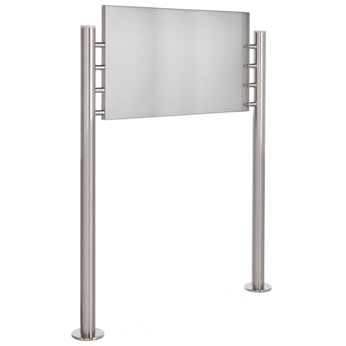 d1326ccdf8c19886866cc4f89d2579ec28a6e03d Schild freistehend BASIC 390ES - Edelstahl Standelemente - Edelstahlblech 800x457 einseitig