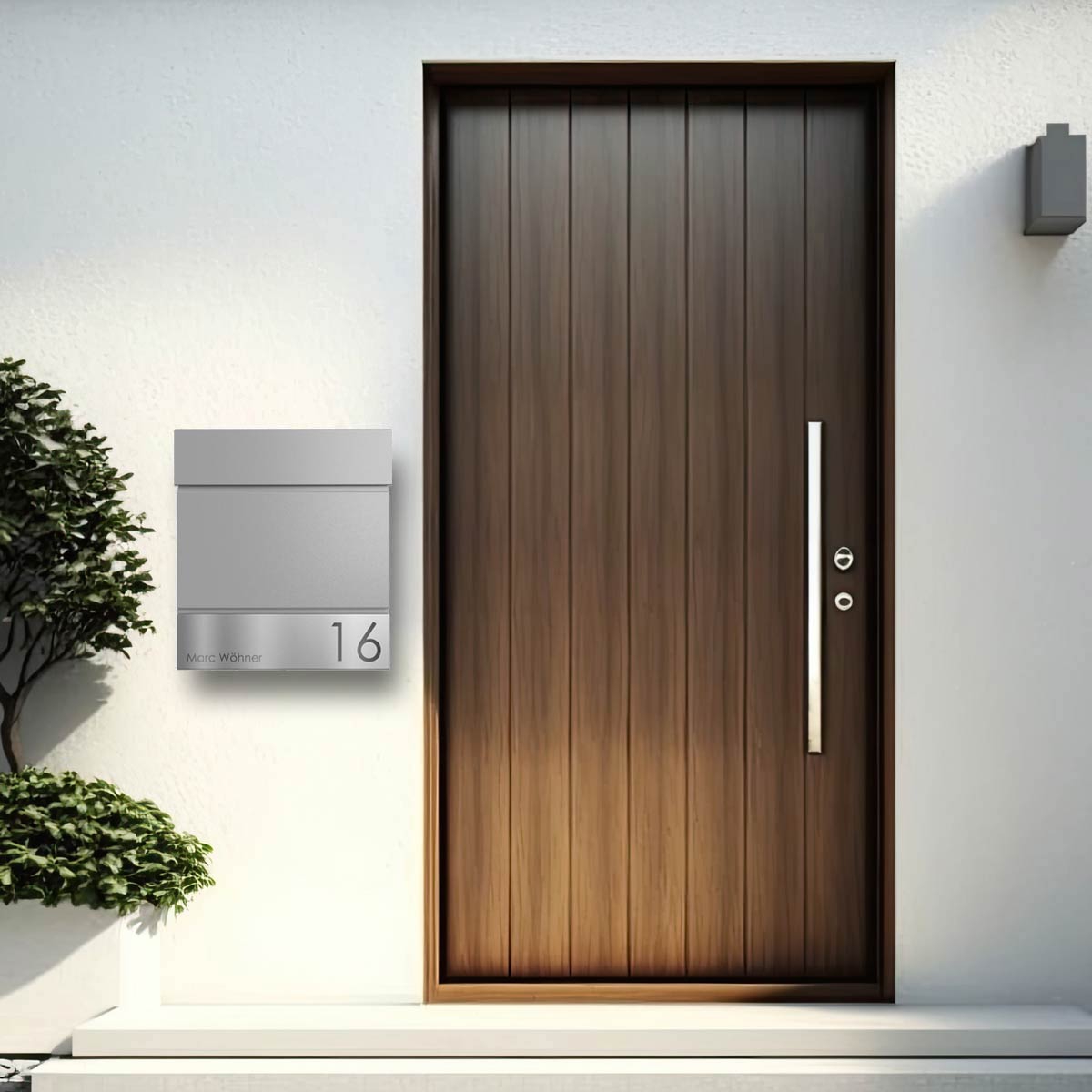 KANT Edition letterbox with newspaper compartment - Elegance 4 design - RAL 9007 grey aluminium KANT Edition letterbox with newspaper compartment - Elegance 4 design - RAL 9007 grey aluminium