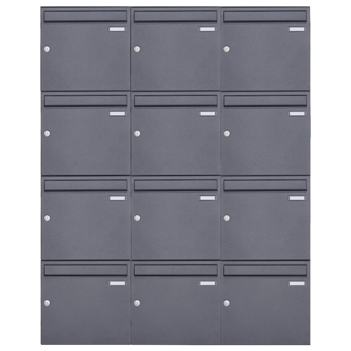 12er 3x4 Aufputz Briefkasten Design BASIC 382A AP - DB703 eisenglimmer