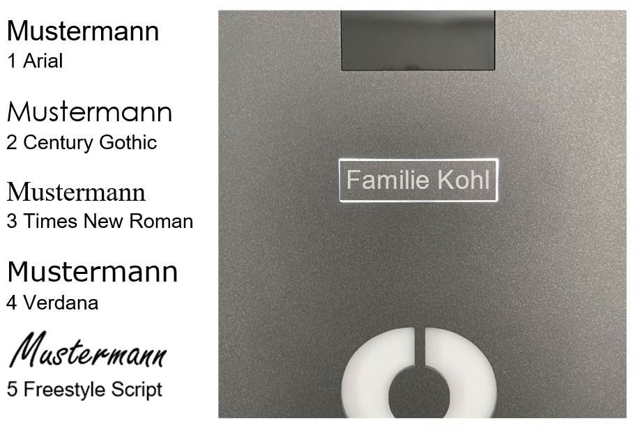Nameplate/bell push small D11x, powder-coated with laser engraving Nameplate/bell push small D11x, powder-coated with laser engraving