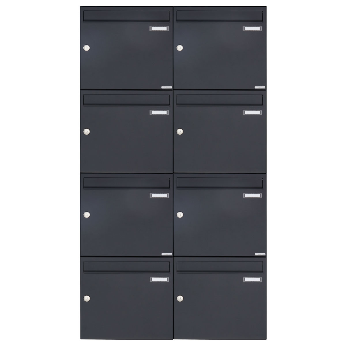 8er 2x4 Aufputz Briefkasten Design BASIC 382A AP - RAL 7016 anthrazitgrau 8er 2x4 Aufputz Briefkasten Design BASIC 382A AP - RAL 7016 anthrazitgrau