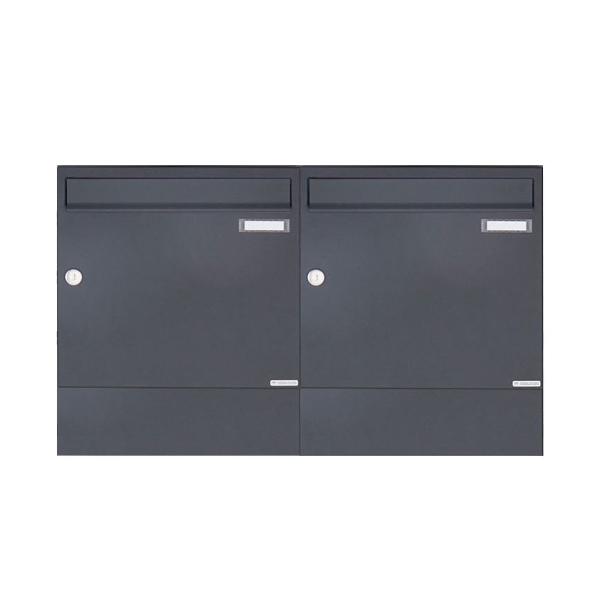 2er 1x2 Aufputz Briefkasten BASIC 382A AP mit Zeitungsfach - RAL 7016 anthrazitgrau 2er 1x2 Aufputz Briefkasten BASIC 382A AP mit Zeitungsfach - RAL 7016 anthrazitgrau