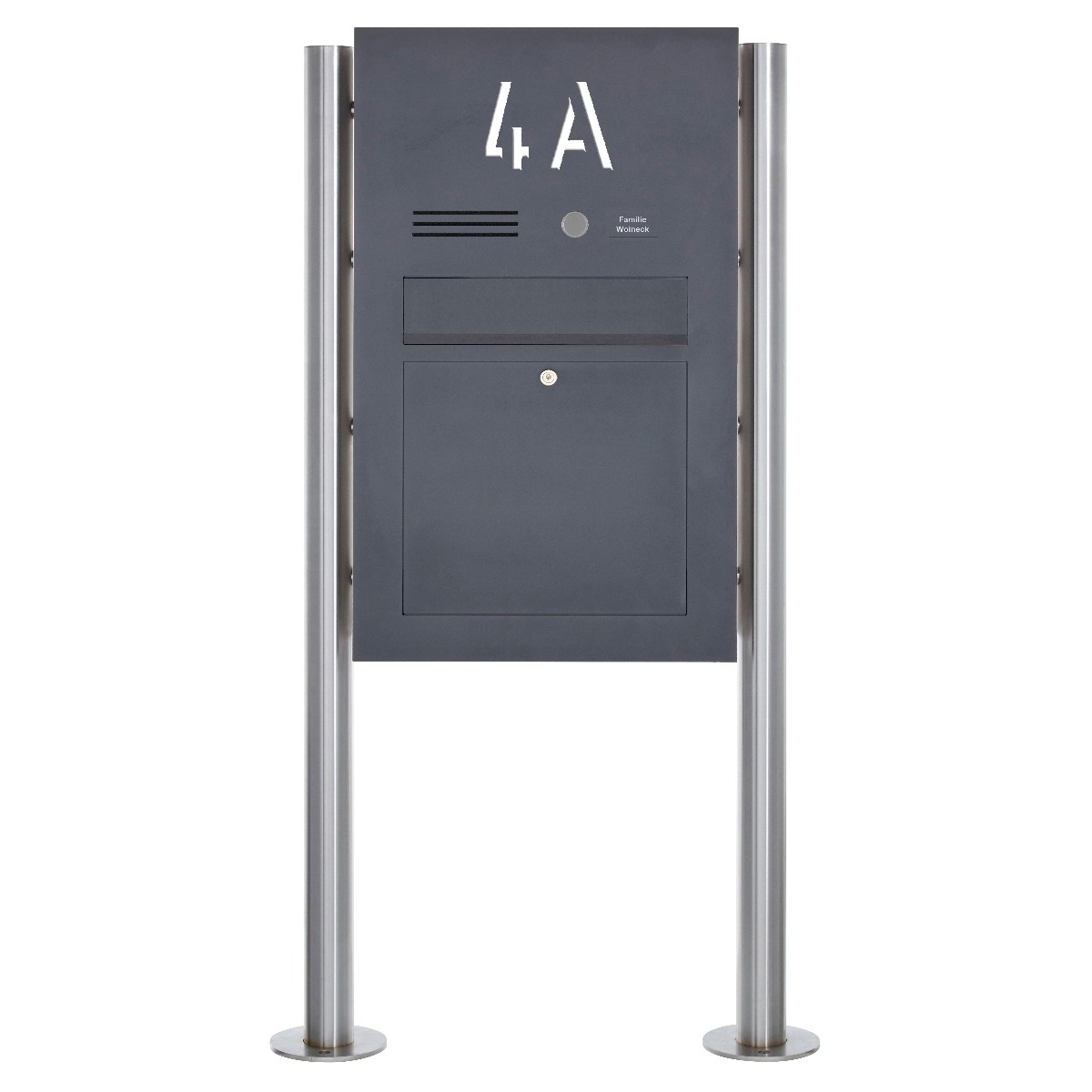 Edelstahl Standbriefkasten Designer BIG ST-R - Hausnummer hinterbeleuchtet - RAL nach Wahl - INDIVIDUELL Edelstahl Standbriefkasten Designer BIG ST-R - Hausnummer hinterbeleuchtet - RAL nach Wahl - INDIVIDUELL