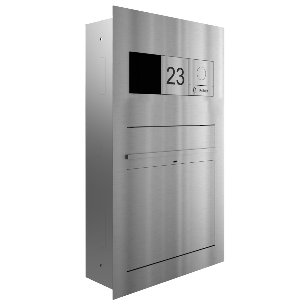 Design Unterputz Briefkasten GRIMM - Edelstahl geschliffen - GIRA System 106 - Video- Sprechanlage - VIDEO Komplettset Design Unterputz Briefkasten GRIMM - Edelstahl geschliffen - GIRA System 106 - Video- Sprechanlage - VIDEO Komplettset