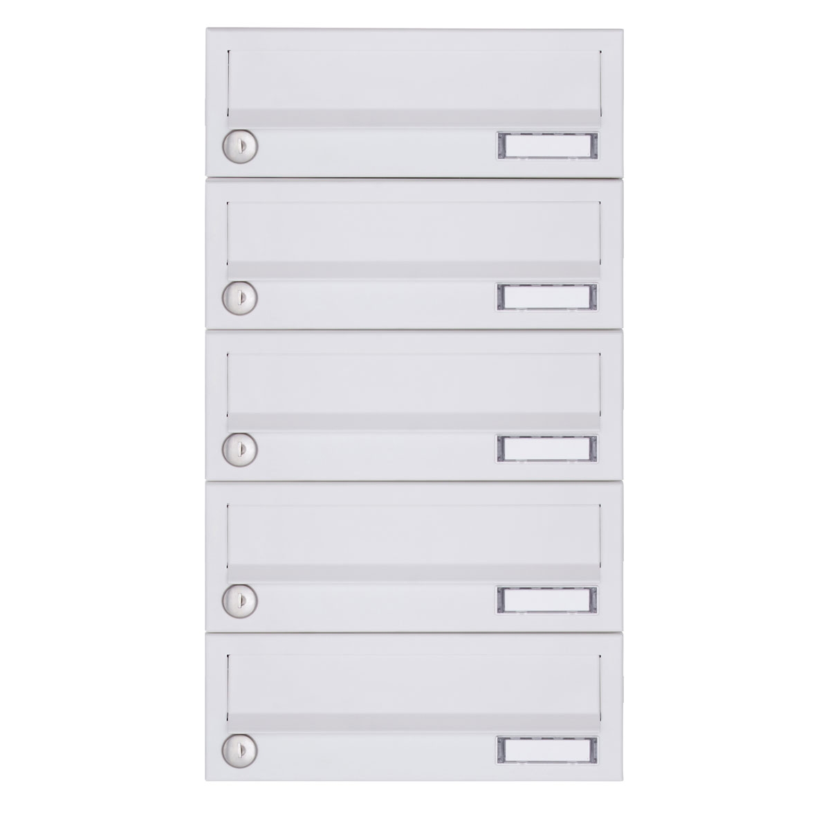 5er Aufputz Briefkastenanlage Design BASIC 385A-9016 AP - RAL 9016 verkehrsweiß