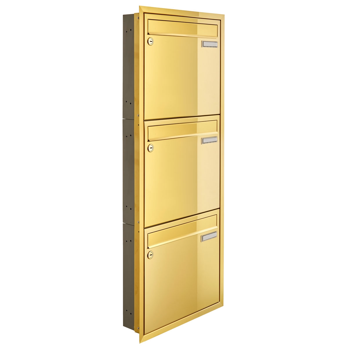 3er 1x3 Unterputz Briefkastenanlage CLASSIC 534C - Titanmessing ähnl. Gold - 3 Partei 3er 1x3 Unterputz Briefkastenanlage CLASSIC 534C - Titanmessing ähnl. Gold - 3 Partei