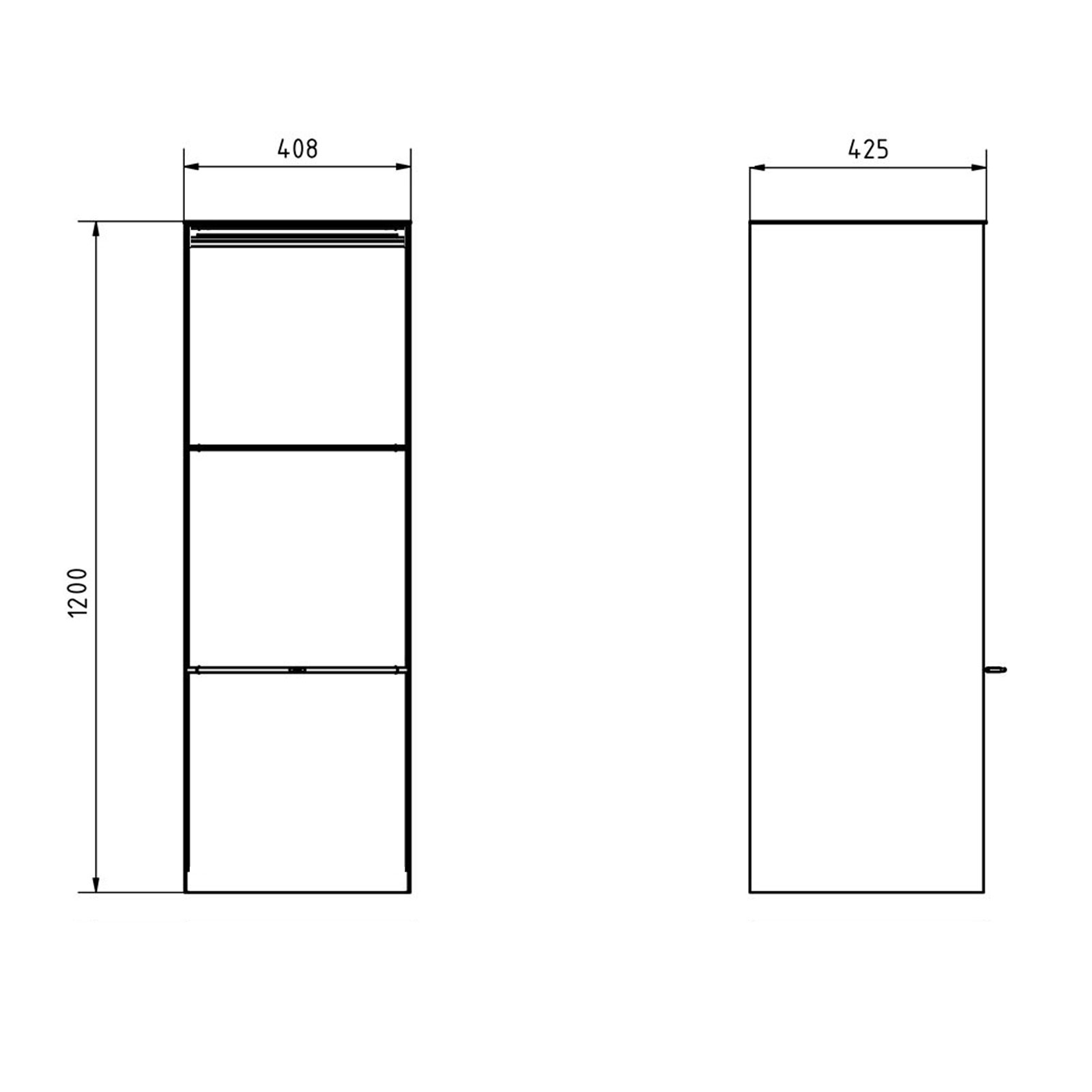 Design surface-mounted parcel box GOETHE - lock system - RAL of your choice Design surface-mounted parcel box GOETHE - lock system - RAL of your choice