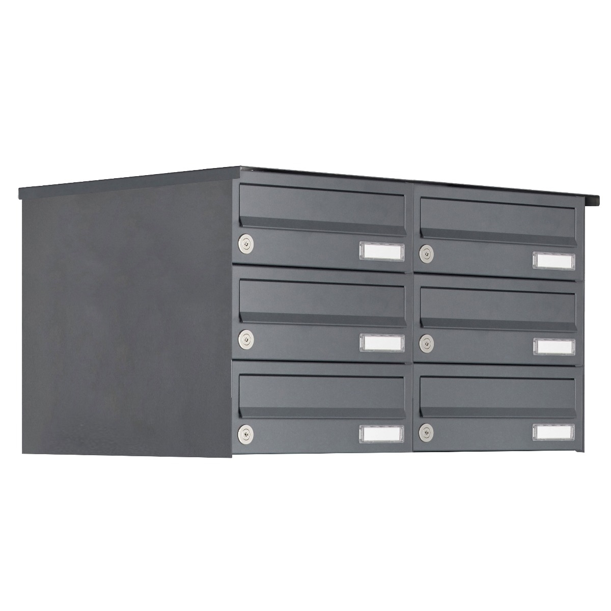 6er 3x2 Aufputz Briefkastenanlage Design BASIC 385A-7016 AP - RAL 7016 anthrazitgrau 6er 3x2 Aufputz Briefkastenanlage Design BASIC 385A-7016 AP - RAL 7016 anthrazitgrau