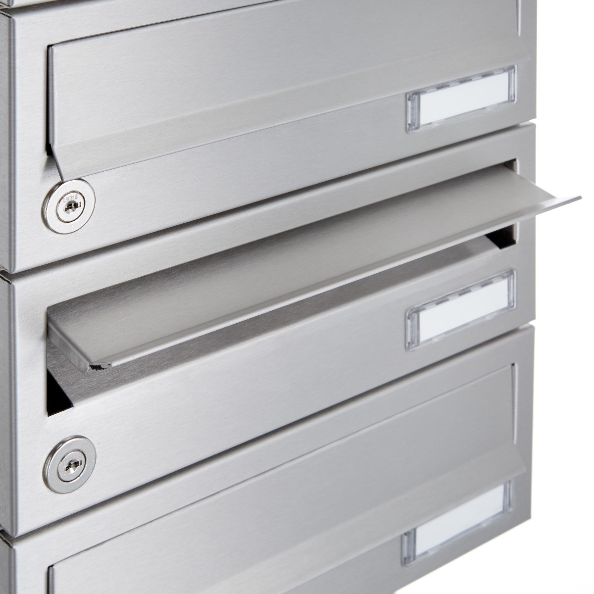 23er Briefkastenanlage freistehend Design BASIC 385-VA ST-R - Edelstahl V2A, geschliffen
