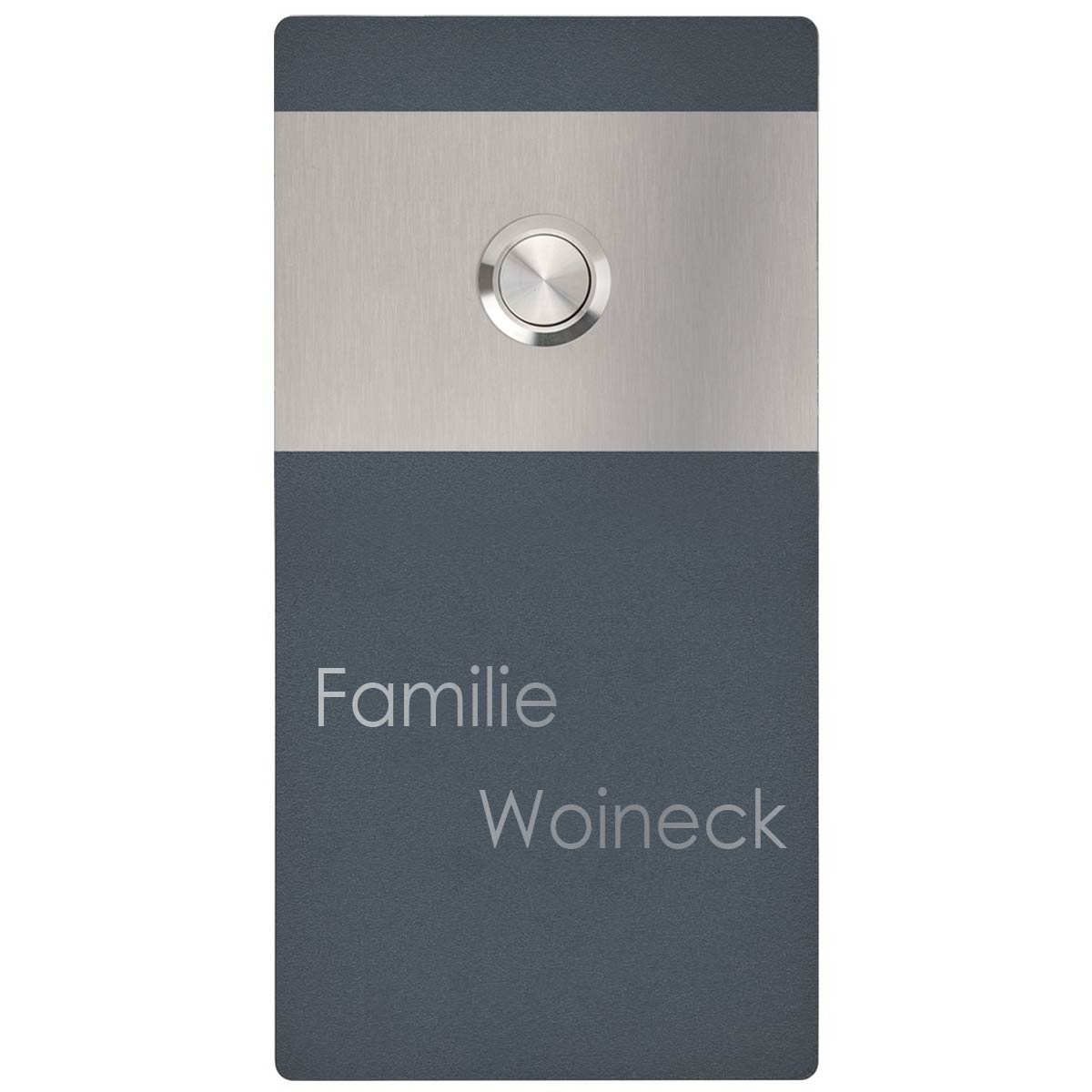 8d92f09039ad91e468cc120c3d9e9d502a7209a1 Edelstahl Klingelplatte BASIC 421BE2S-90180 - Elegance II - pulverbeschichtet - RECHTECKIG