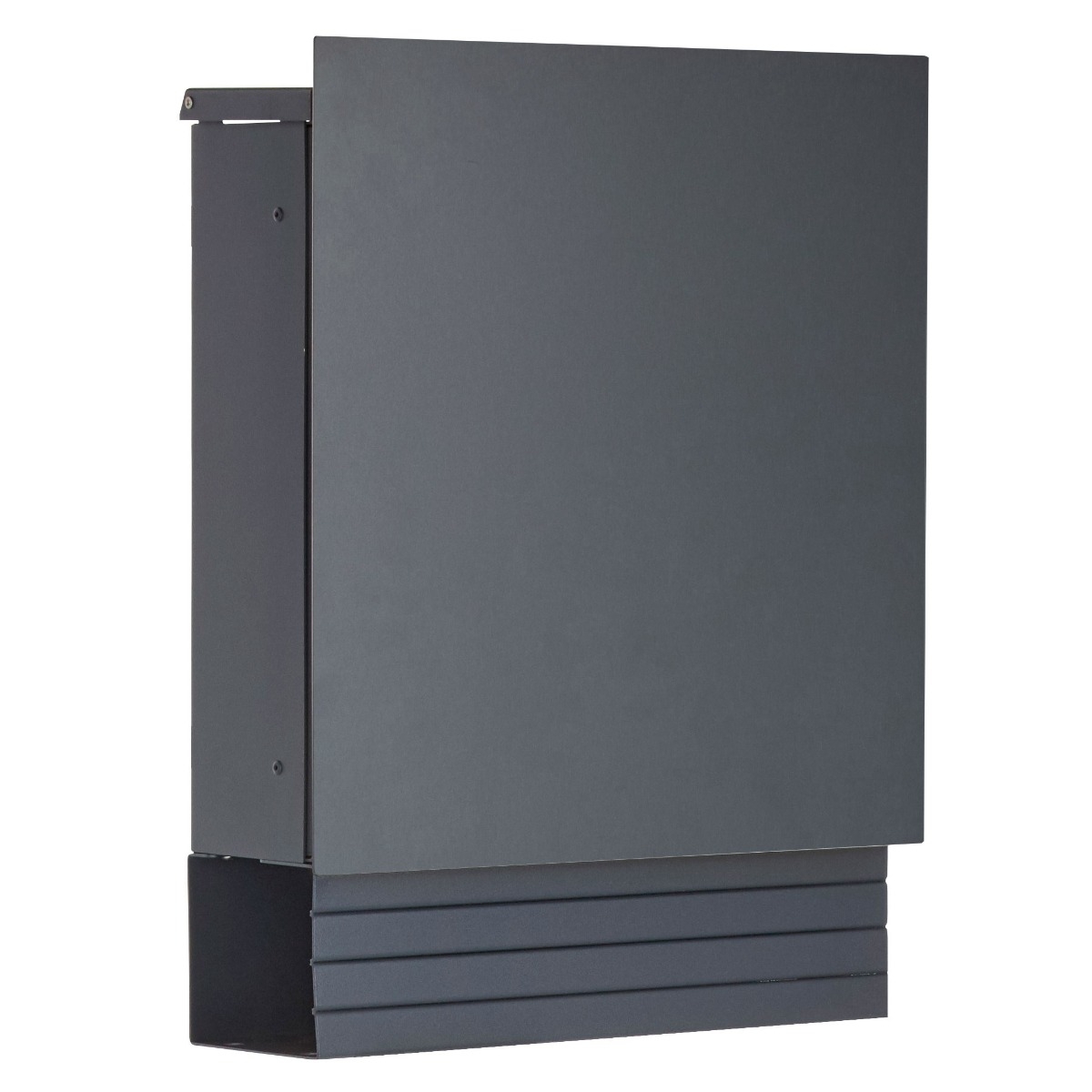 Design letterbox with newspaper compartment SCHILLER SMALL VAR - stainless steel V2A, powder-coated in RAL 7016 anthracite grey