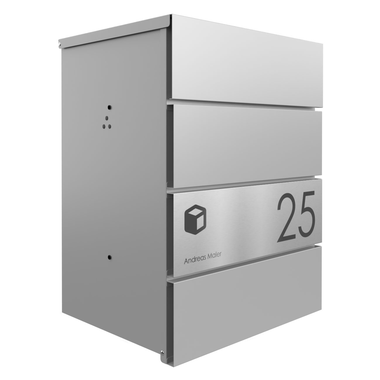 Surface-mounted parcel box KANT Edition - Design Elegance 1 - RAL 9007 grey aluminium
