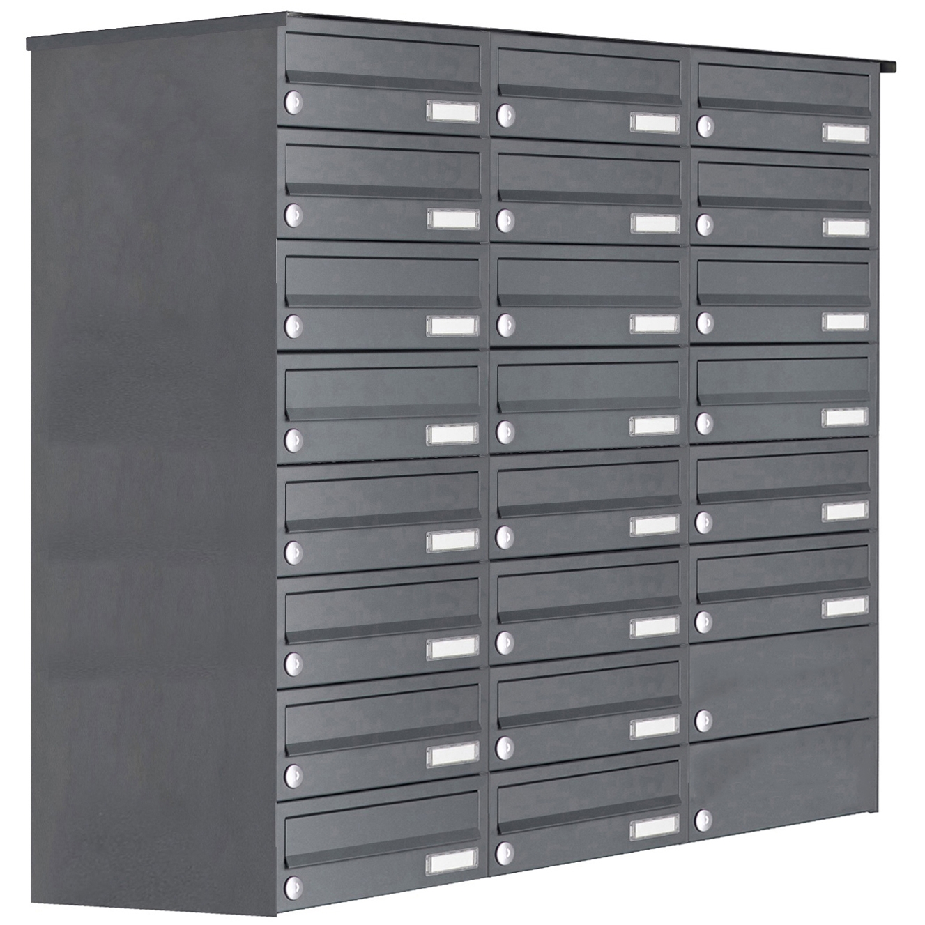22er 8x3 Edelstahl Aufputz Briefkastenanlage Design BASIC Plus 385XA AP - RAL nach Wahl