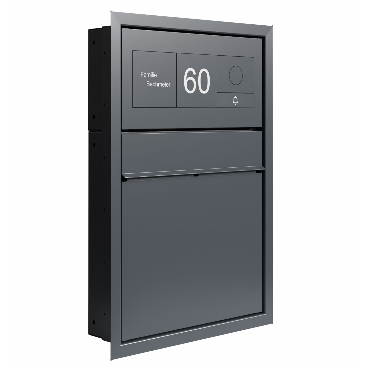 Design Unterputz Briefkasten GOETHE UP - RAL nach Wahl - GIRA System 106 - Sprechanlage - AUDIO Komplettset