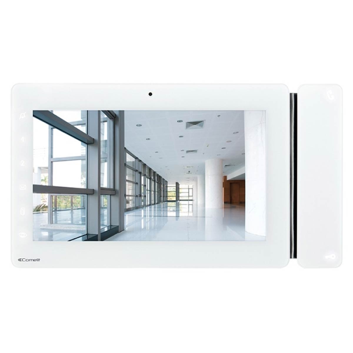f2ca0449c9a15fe19ebccf41866b2a8272b62734 COMELIT Station d'appartement IP Video Maxi avec écran 7 pouces blanc Version: Encastré