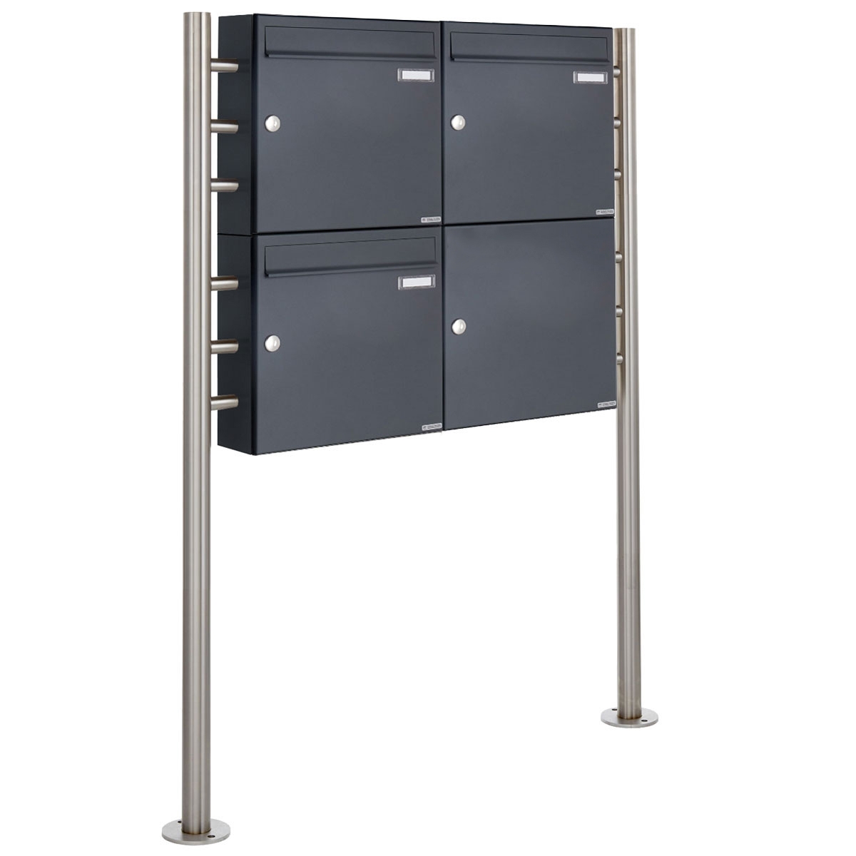 3 x 2 letterbox system freestanding Design BASIC 381 ST-R - RAL 7016 anthracite grey 3 x 2 letterbox system freestanding Design BASIC 381 ST-R - RAL 7016 anthracite grey