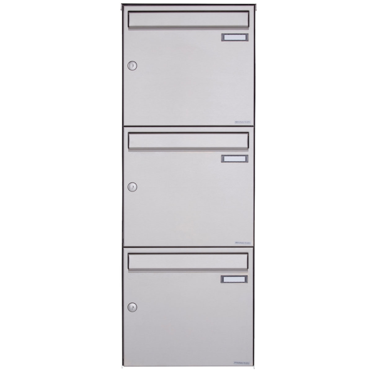 3er Edelstahl Aufputz Briefkasten Design BASIC Plus 382XA AP - Edelstahl V2A geschliffen 3er Edelstahl Aufputz Briefkasten Design BASIC Plus 382XA AP - Edelstahl V2A geschliffen
