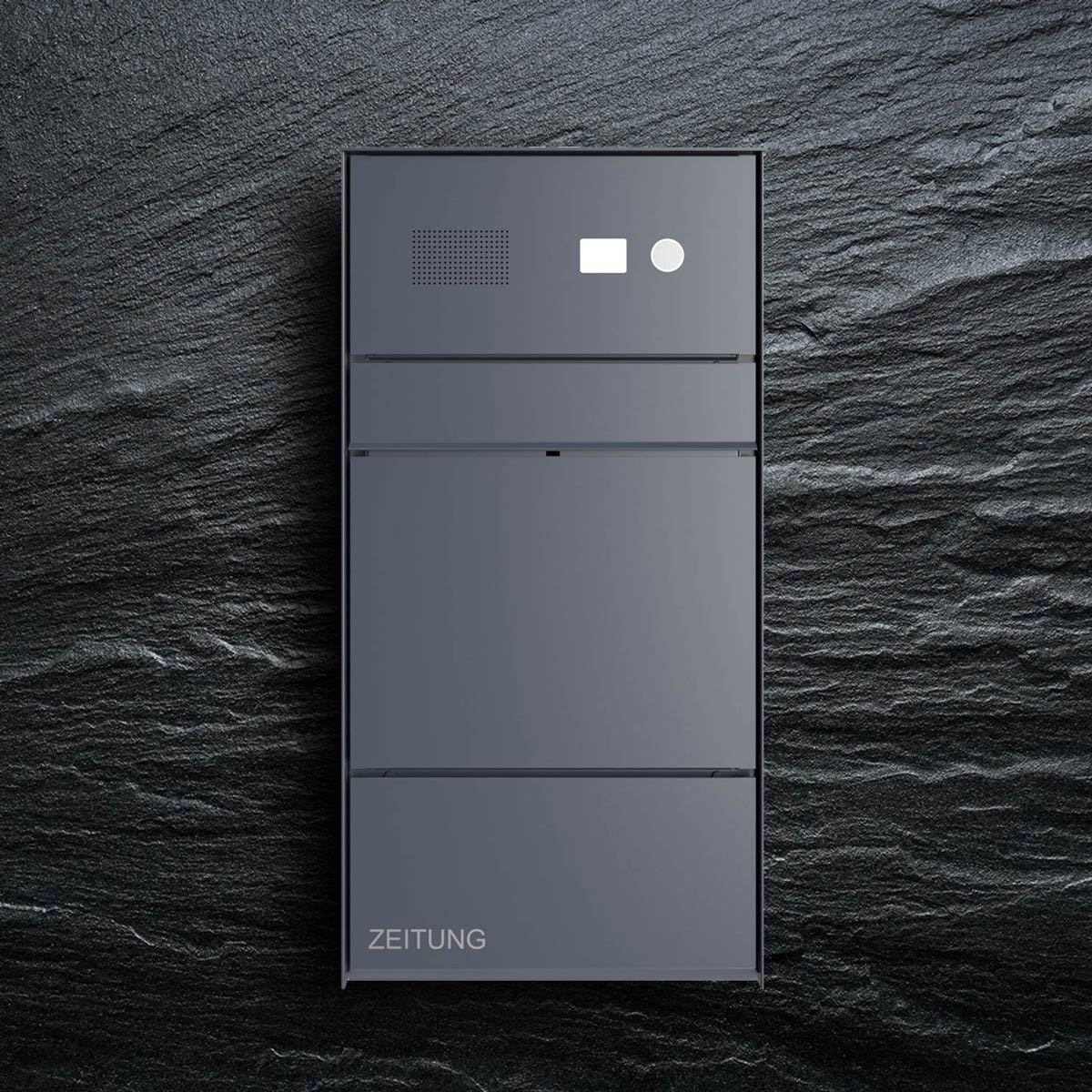 Design surface-mounted letterbox GOETHE AP with newspaper compartment - RAL of your choice - doorbell intercom box - INDIVIDUAL