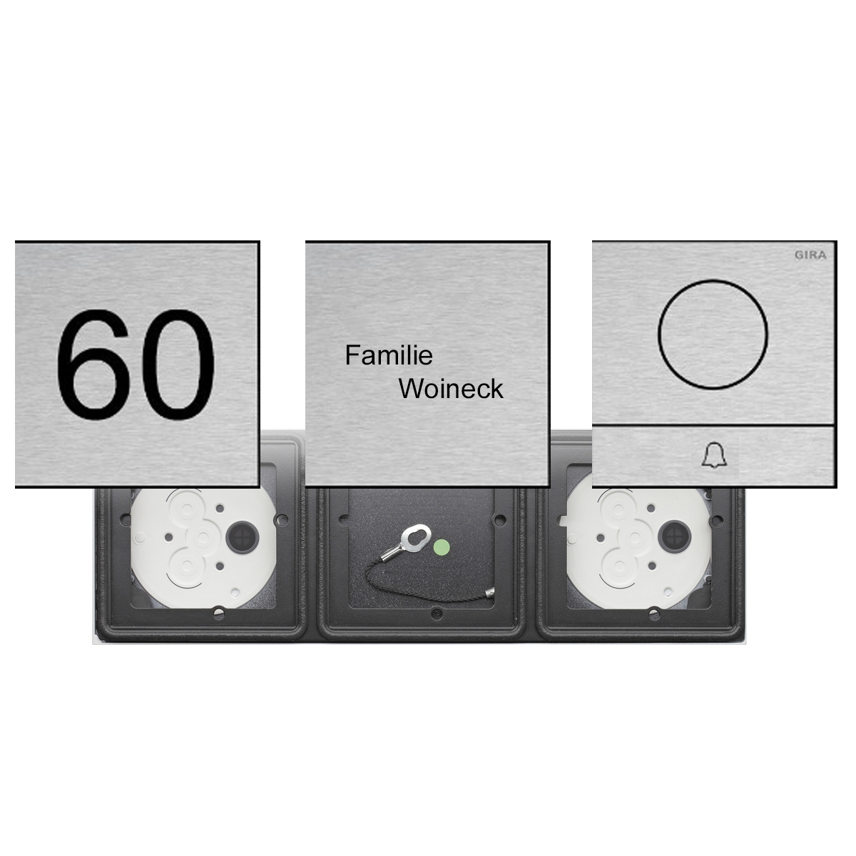 2f7918ca0db0417a63ad0abe090172a4939f357d Set of 3 GIRA System 106 - Stainless steel V2A - Intercom with 1x bell push-button