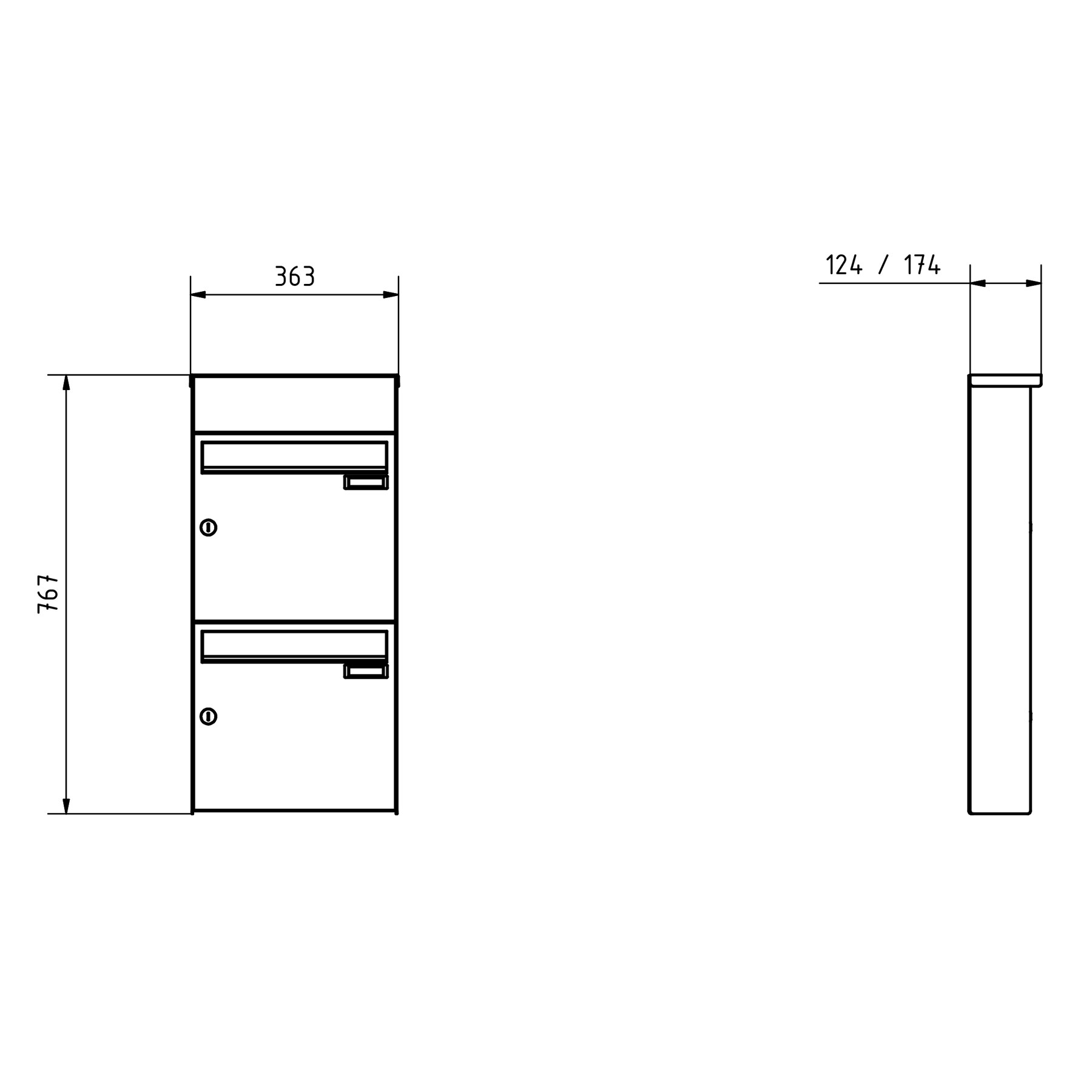 2er Edelstahl Aufputz Briefkasten Design BASIC Plus 382XA AP mit Klingelkasten - Edelstahl V2A 2er Edelstahl Aufputz Briefkasten Design BASIC Plus 382XA AP mit Klingelkasten - Edelstahl V2A