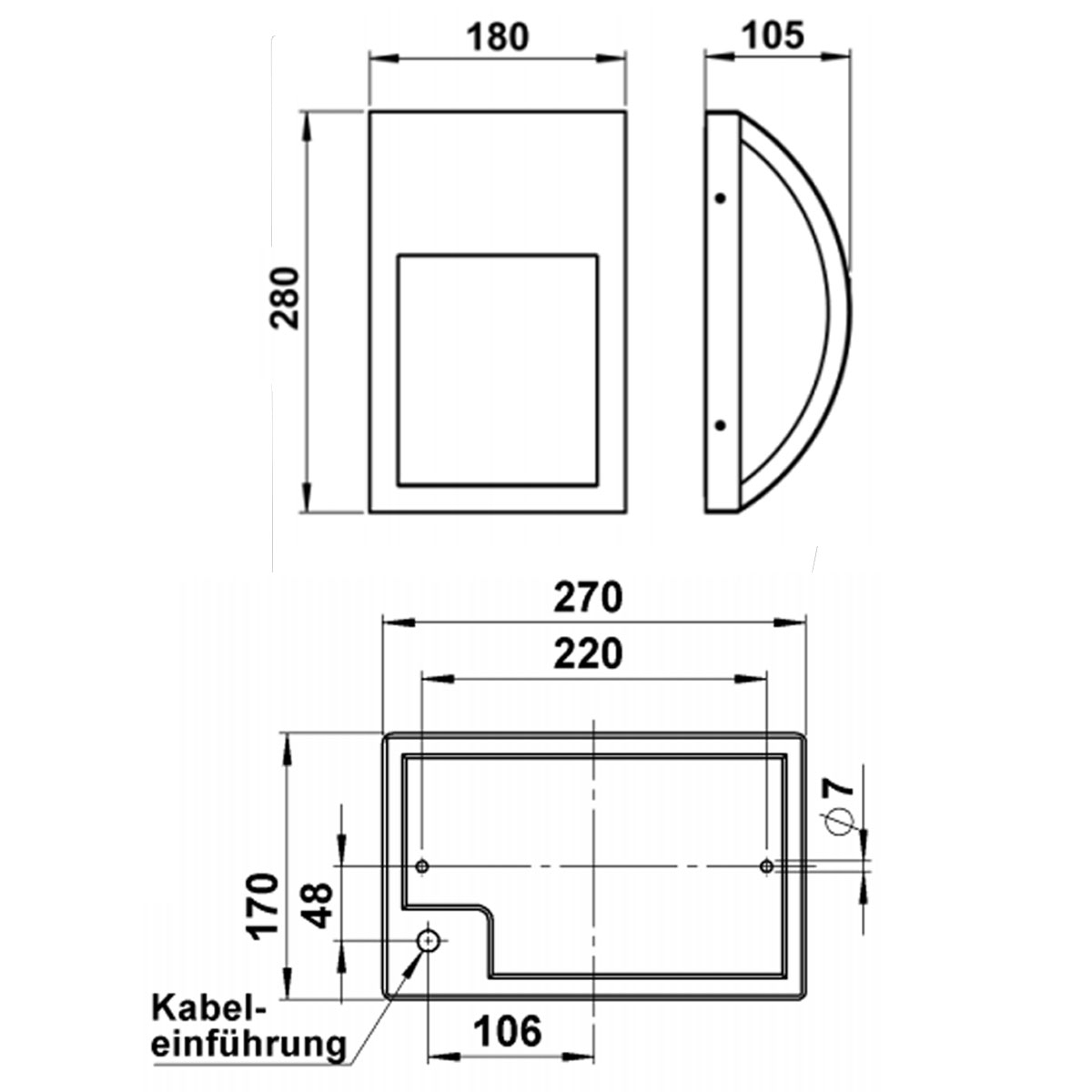 2628ba590266452f42d3c16acf0a9434b4b2c4bf Design Wandleuchte HONOLD 180x280 - Edelstahl pulverbeschichtet - RAL nach Wahl